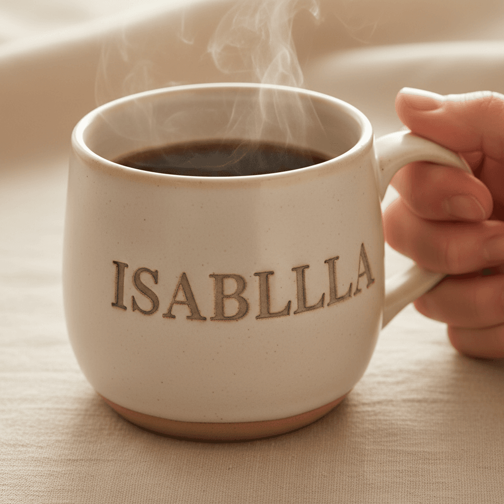 Hand-painted ceramic mug with custom design